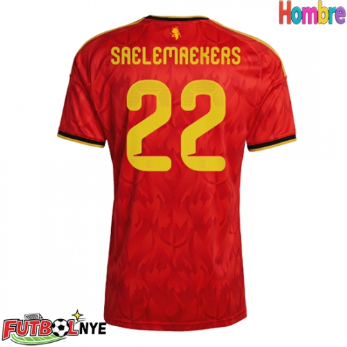 Camiseta Bélgica Alexis Saelemaekers #22 Primera Equipación Mundial 2026 manga corta